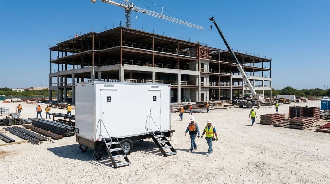Construction & Long-Term restroom trailer rental — Durable, climate-controlled restrooms for job sites, remodels, and seasonal crews.